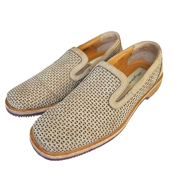 Mezlan Suede Puerto Cut Out Natural Beige Preppy Academia Loafers 9.5 EUC main image 16